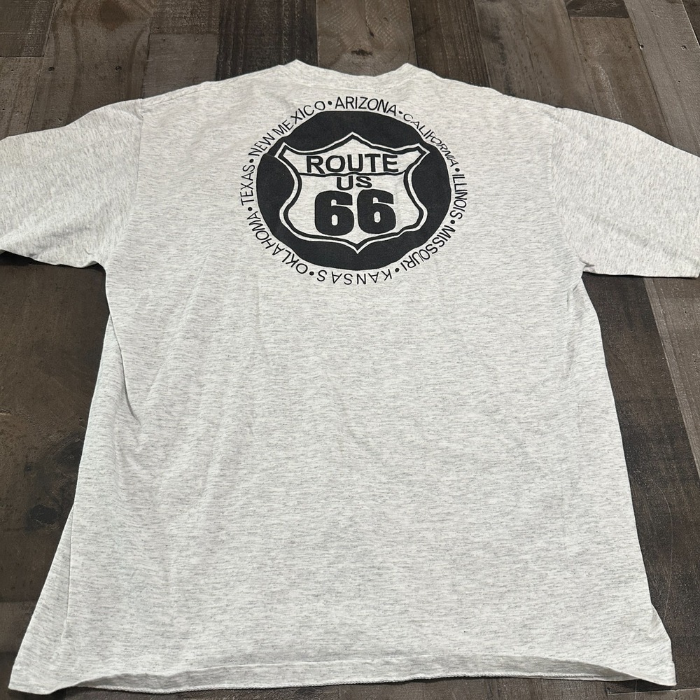 Vintage US Route 66 Shirt 90s Gray Oneita Size XL  T-Shirt Tee